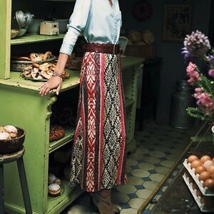 Vanessa Virginia By Anthropology Fair Isle Maxi Sweater Knit Skirt Size M